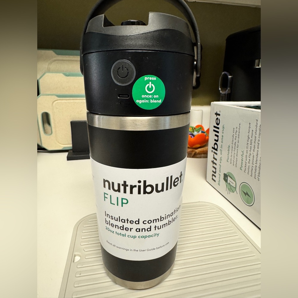 NutriBullet Flip Insulated Black Blender Tumbler